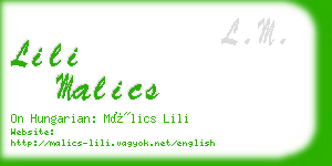 lili malics business card